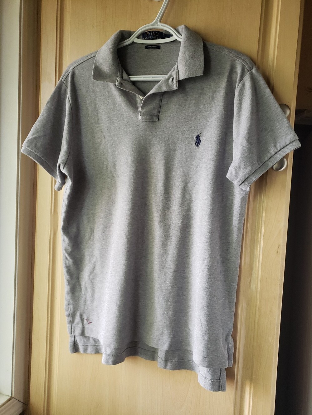 Polo by Ralph Lauren Light Gray Custom Fit Short-Sleeve Polo Shirt